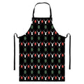 Christmas Deer Argyle Pattern Print Bib Apron With Pocket