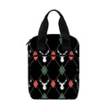 Christmas Deer Argyle Pattern Print Bible Tote Bag
