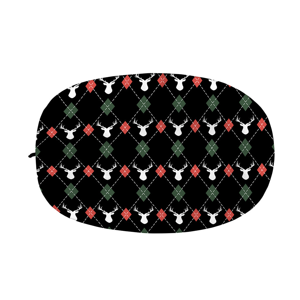 Christmas Deer Argyle Pattern Print Car Side Mirror Covers