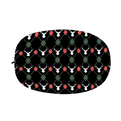Christmas Deer Argyle Pattern Print Car Side Mirror Covers