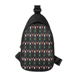 Christmas Deer Argyle Pattern Print Chest Bag