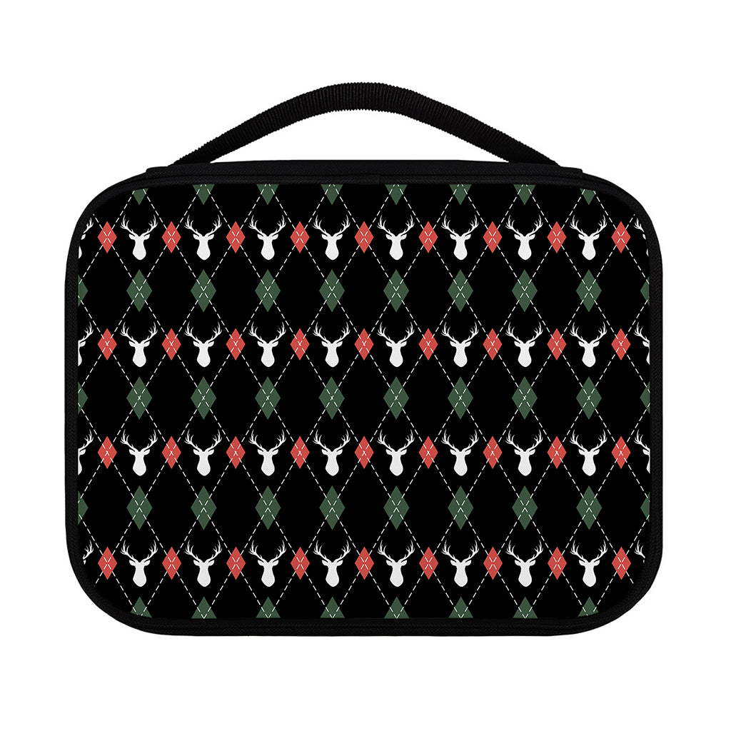 Christmas Deer Argyle Pattern Print Classic Bible Case