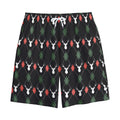 Christmas Deer Argyle Pattern Print Cotton Shorts