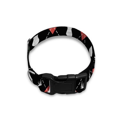 Christmas Deer Argyle Pattern Print Dog Collar