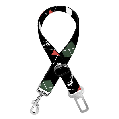 Christmas Deer Argyle Pattern Print Dog Seat Belt