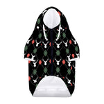 Christmas Deer Argyle Pattern Print Dog Zip Up Hoodie