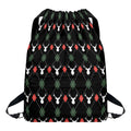 Christmas Deer Argyle Pattern Print Drawstring Backpack