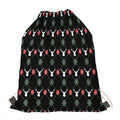 Christmas Deer Argyle Pattern Print Drawstring Bag