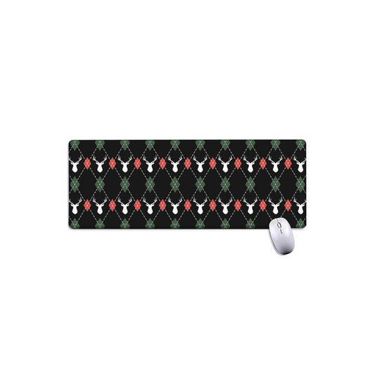 Christmas Deer Argyle Pattern Print Extended Mouse Pad