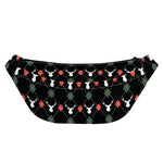 Christmas Deer Argyle Pattern Print Fanny Pack