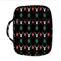 Christmas Deer Argyle Pattern Print Front Pocket Bible Bag