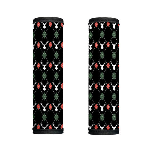 Christmas Deer Argyle Pattern Print Handle Covers