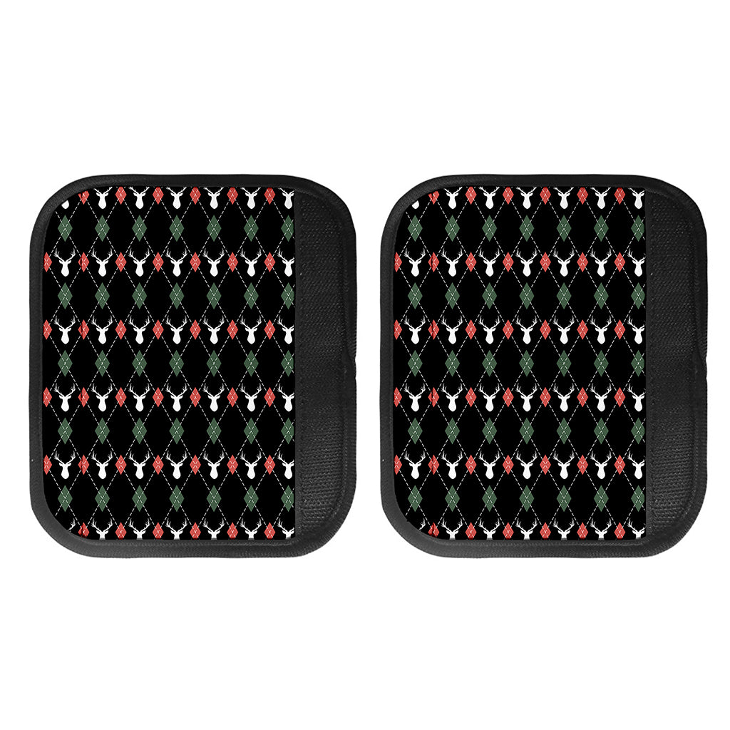Christmas Deer Argyle Pattern Print Handle Covers