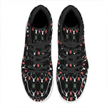 Christmas Deer Argyle Pattern Print High Top Leather Sneakers