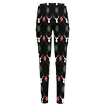 Christmas Deer Argyle Pattern Print High-Waisted Pocket Leggings