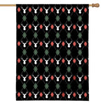 Christmas Deer Argyle Pattern Print House Flag