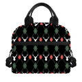 Christmas Deer Argyle Pattern Print Insulated Lunch Bag