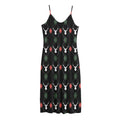 Christmas Deer Argyle Pattern Print Jersey Midi Cami Dress