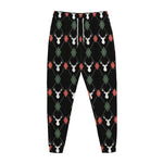 Christmas Deer Argyle Pattern Print Jogger Pants