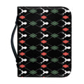 Christmas Deer Argyle Pattern Print Leather Bible Cover