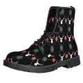 Christmas Deer Argyle Pattern Print Lace-Up Boots