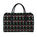 Christmas Deer Argyle Pattern Print Leather Duffel Bag