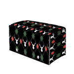 Christmas Deer Argyle Pattern Print Leather Tissue Box Cover