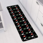 Christmas Deer Argyle Pattern Print Long Kitchen Mat