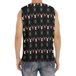 Christmas Deer Argyle Pattern Print Men's Fitness Tank Top