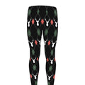 Christmas Deer Argyle Pattern Print Men's Leggings
