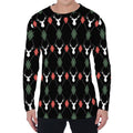 Christmas Deer Argyle Pattern Print Men's Long Sleeve T-Shirt
