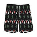 Christmas Deer Argyle Pattern Print Men's Athletic Shorts