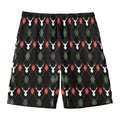 Christmas Deer Argyle Pattern Print Men's Swim Trunks