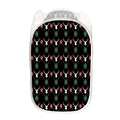Christmas Deer Argyle Pattern Print Mesh Laundry Hamper