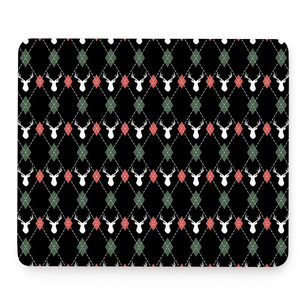 Christmas Deer Argyle Pattern Print Mouse Pad