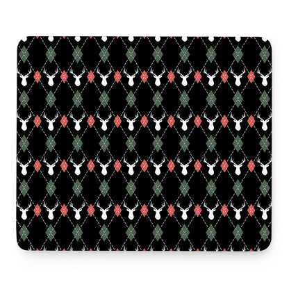 Christmas Deer Argyle Pattern Print Mouse Pad