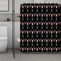 Christmas Deer Argyle Pattern Print Polyester Shower Curtain