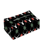 Christmas Deer Argyle Pattern Print Rectangle Tissue Box Cover