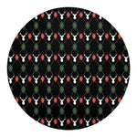 Christmas Deer Argyle Pattern Print Round Blanket