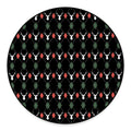 Christmas Deer Argyle Pattern Print Round Floor Mat