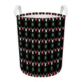 Christmas Deer Argyle Pattern Print Round Laundry Basket