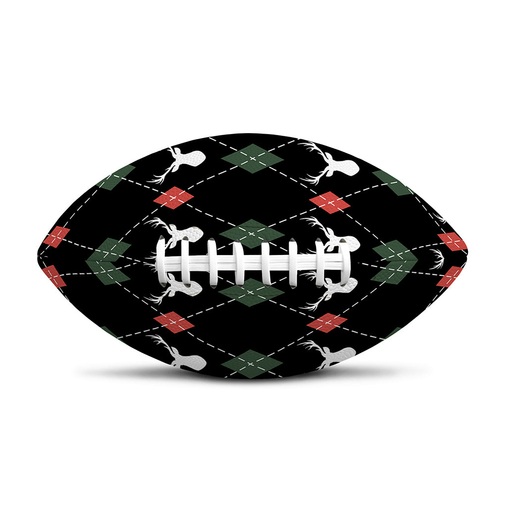 Christmas Deer Argyle Pattern Print Rugby Ball