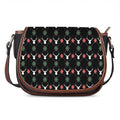 Christmas Deer Argyle Pattern Print Saddle Bag