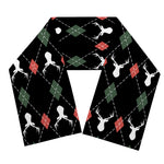 Christmas Deer Argyle Pattern Print Scarf