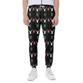 Christmas Deer Argyle Pattern Print Joggers