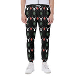 Christmas Deer Argyle Pattern Print Scuba Joggers