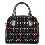 Christmas Deer Argyle Pattern Print Shoulder Handbag