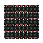 Christmas Deer Argyle Pattern Print Silk Bandana
