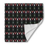 Christmas Deer Argyle Pattern Print Silk Bandana