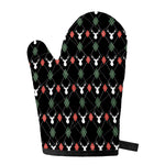 Christmas Deer Argyle Pattern Print Single Oven Mitt